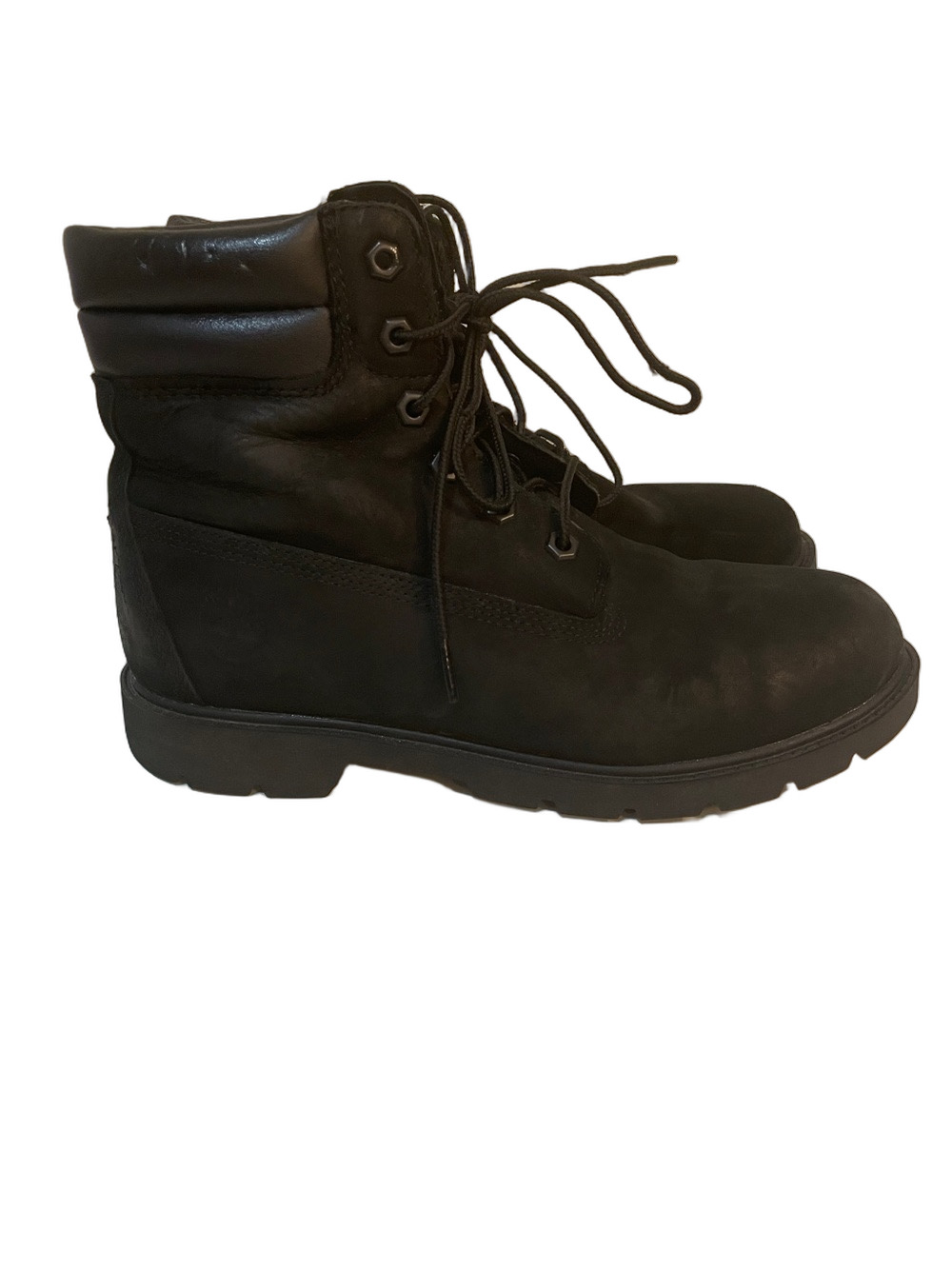 Timberland Black Nubuck Lace-Up Ankle Boots Size 7.5